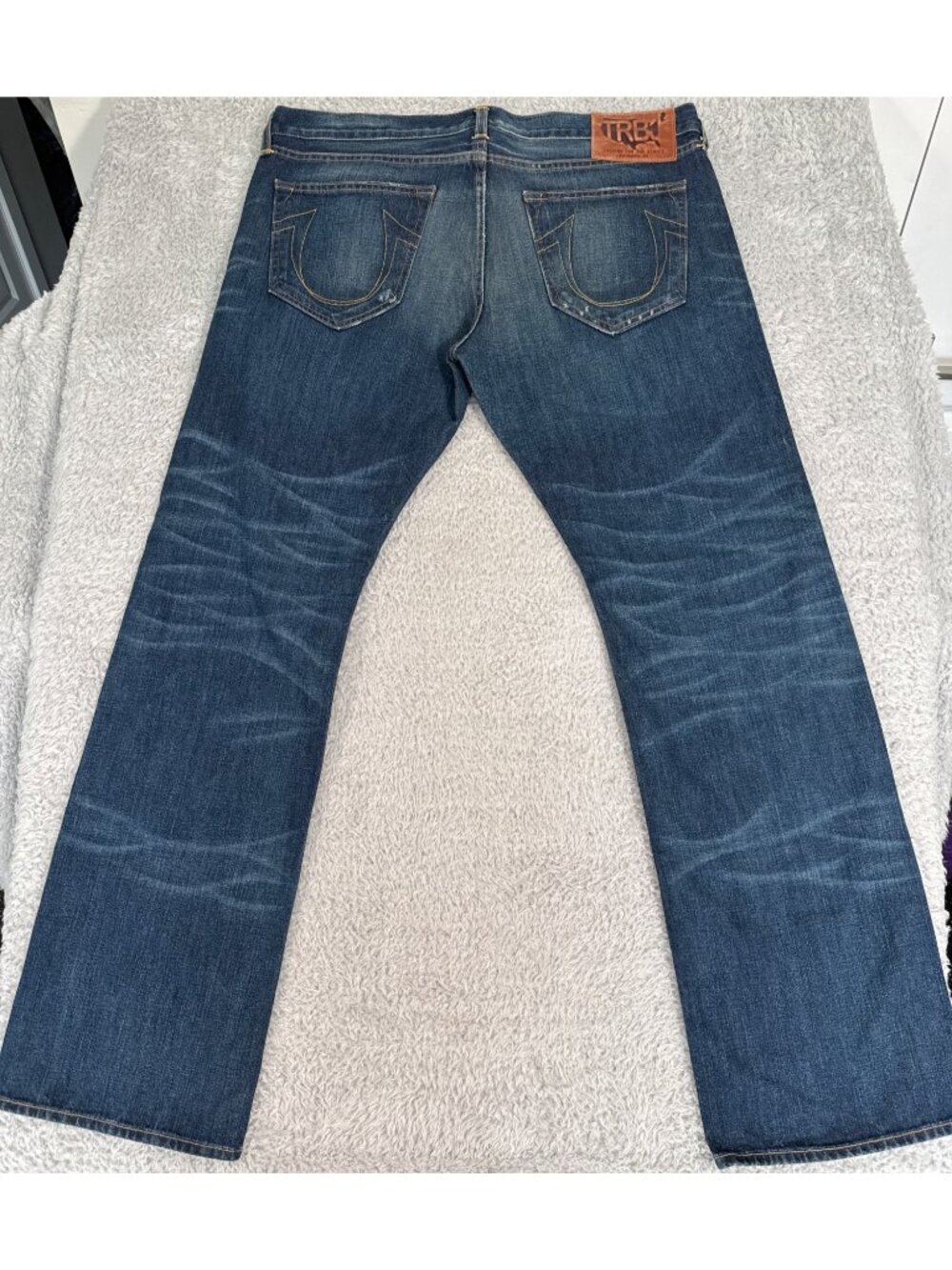 True Religion Mens 38 Bobby Blue Jeans 90s Y2K Buttons Casual Comfort Western - Picture 10 of 13